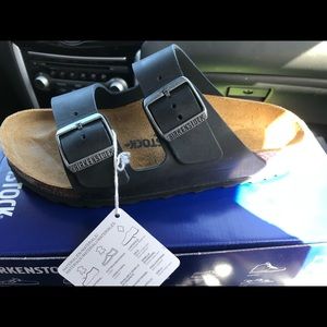 Authentic Arizona Birkenstock black leather 38 oiled